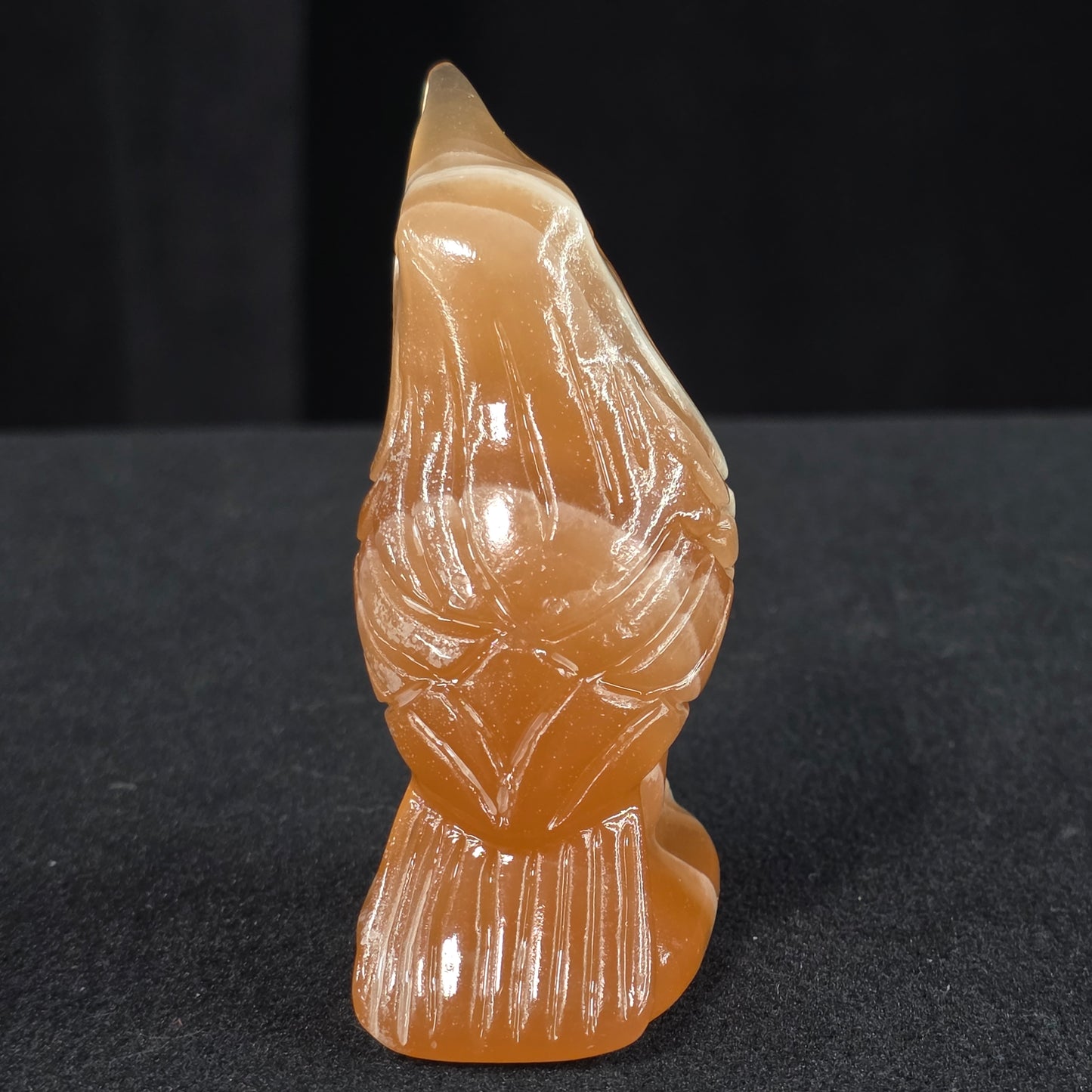 Orange Calcite Raven Carving | 1092