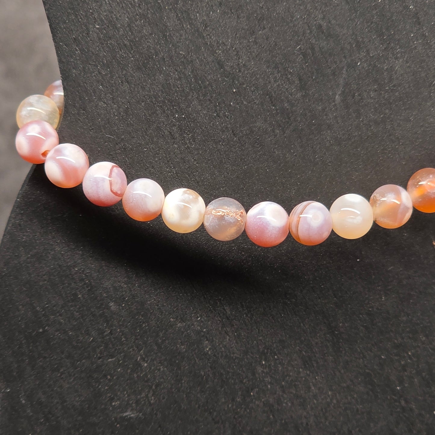 Orca Agate Bead Bracelet 6.25"-16cm | 3056
