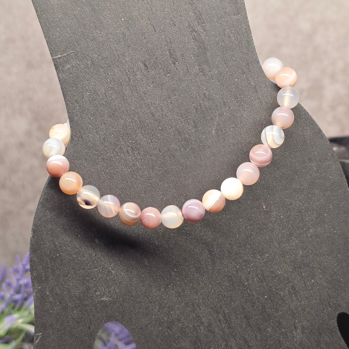 Botswana Agate Bead Bracelet 6.25"-16cm | 3049