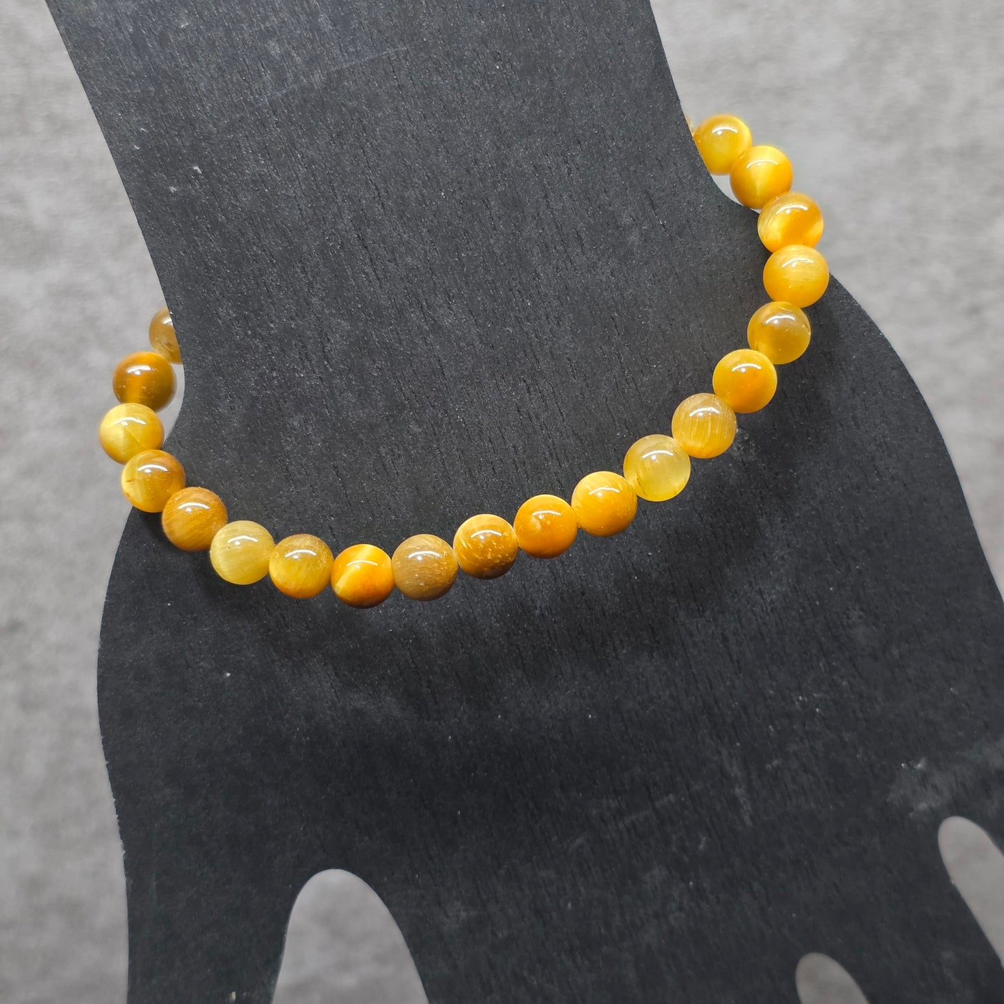 Yellow Tigers Eye Bead Bracelet 6.25" / 16cm | 3347