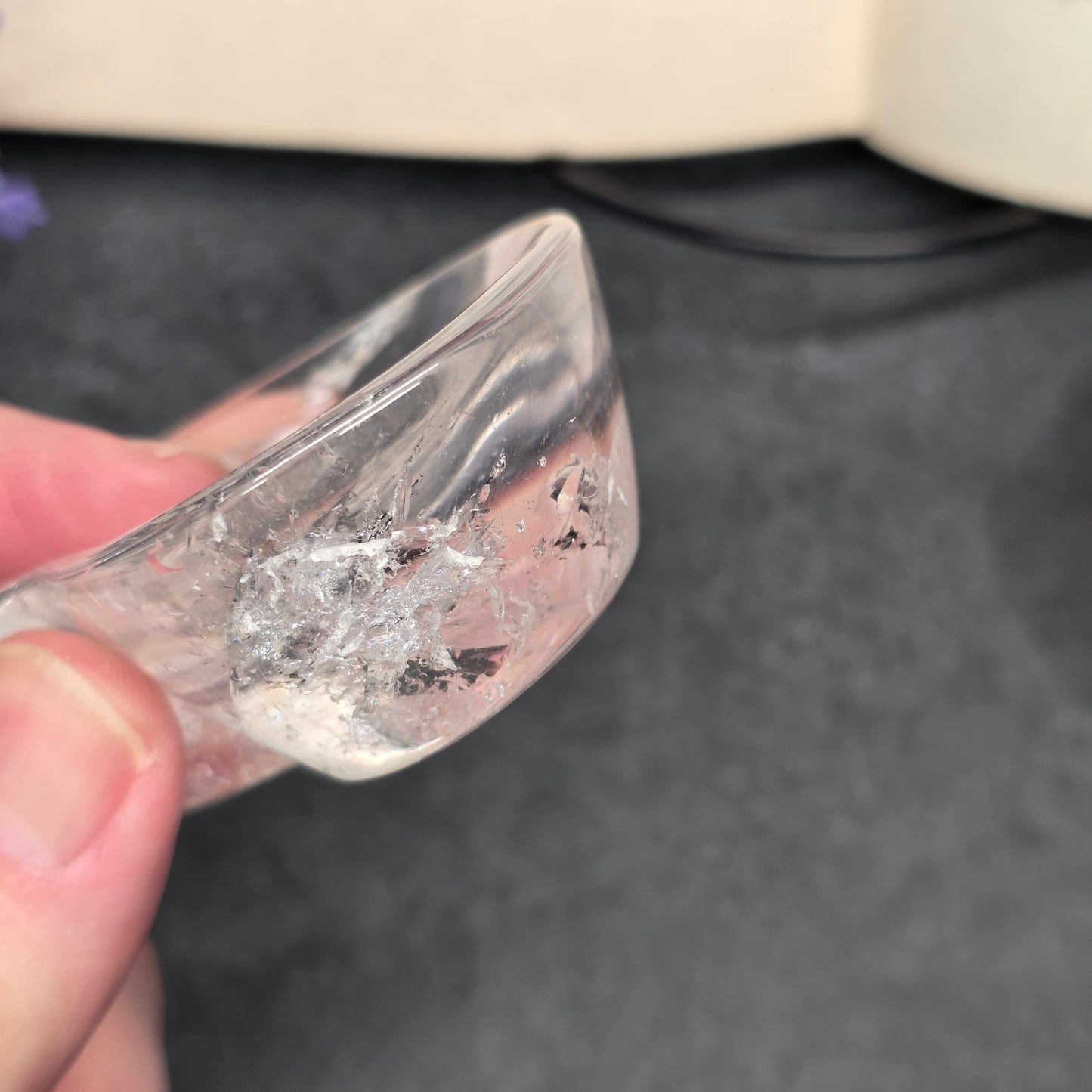 Clear Quartz Heart Bowl Carving | 1578