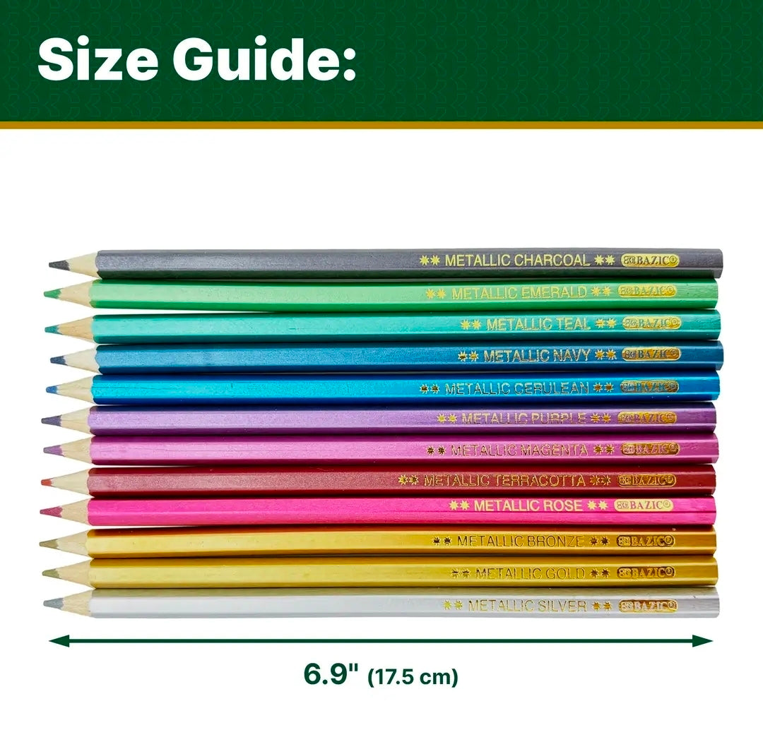 Metallic Colored Pencils, 12 Colors, Pre-Sharpened (NEW-SEALED) | 3637