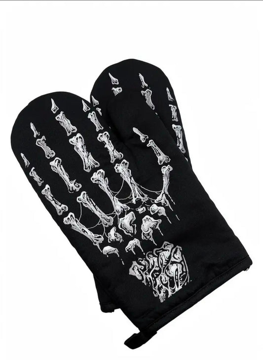 Skeleton Hand Oven Mitts [Set of 2] (NEW-SEALED) | 3595