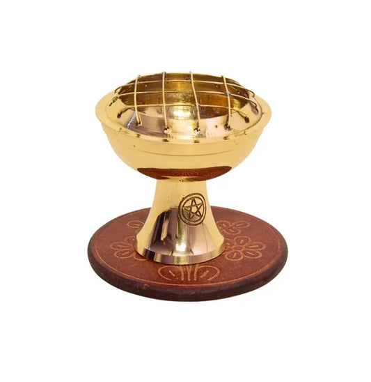 Brass Burner w/ Coaster - Pentagram (3 in.) (NEW-SEALED) | 3200