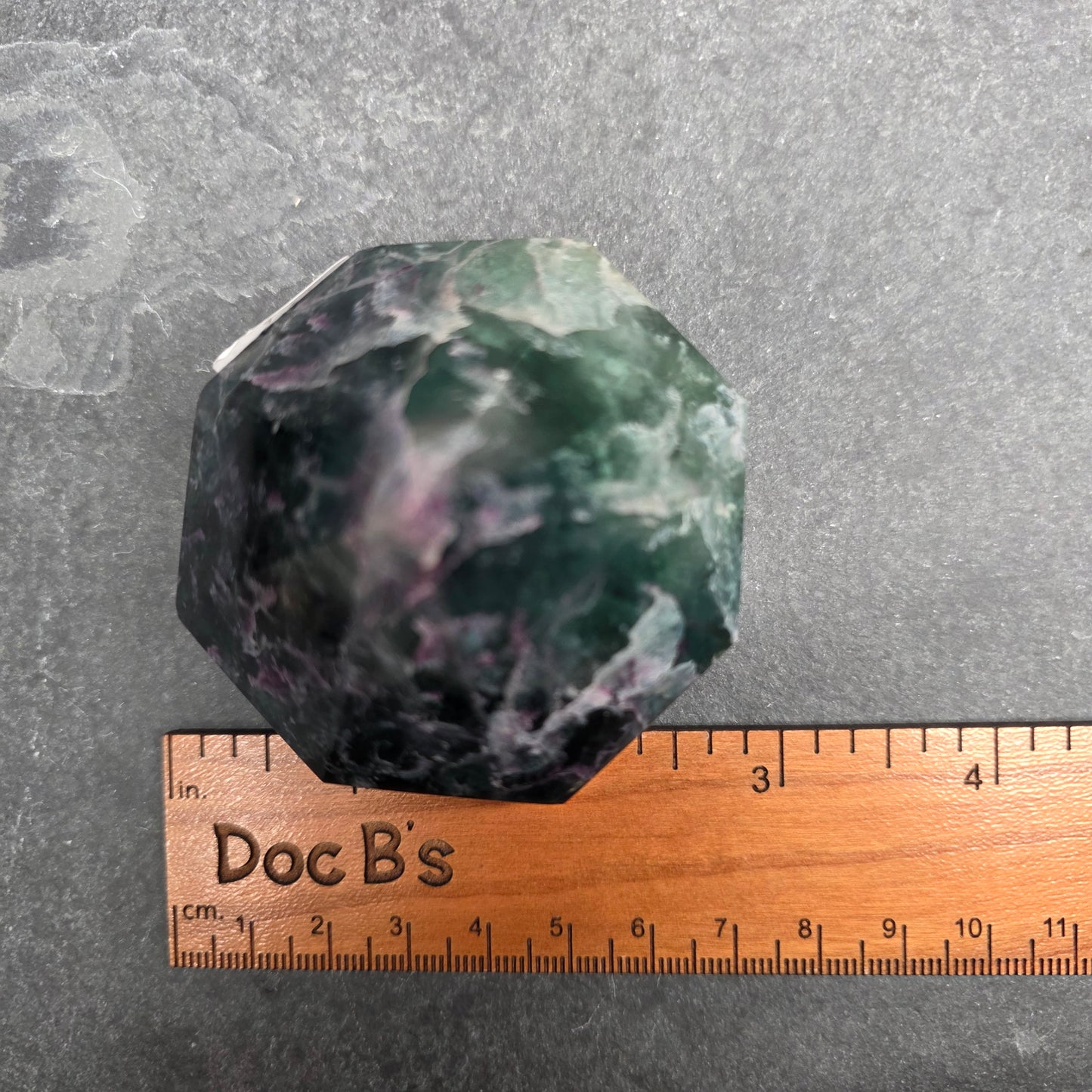 Purple and Green Fluorite Diamond Point Carving | 1413