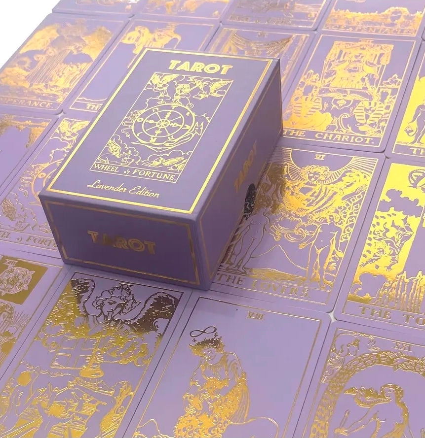 Lavender Gold Foil Tarot & Guide | Classic Tarot Design (NEW-SEALED) | 3652