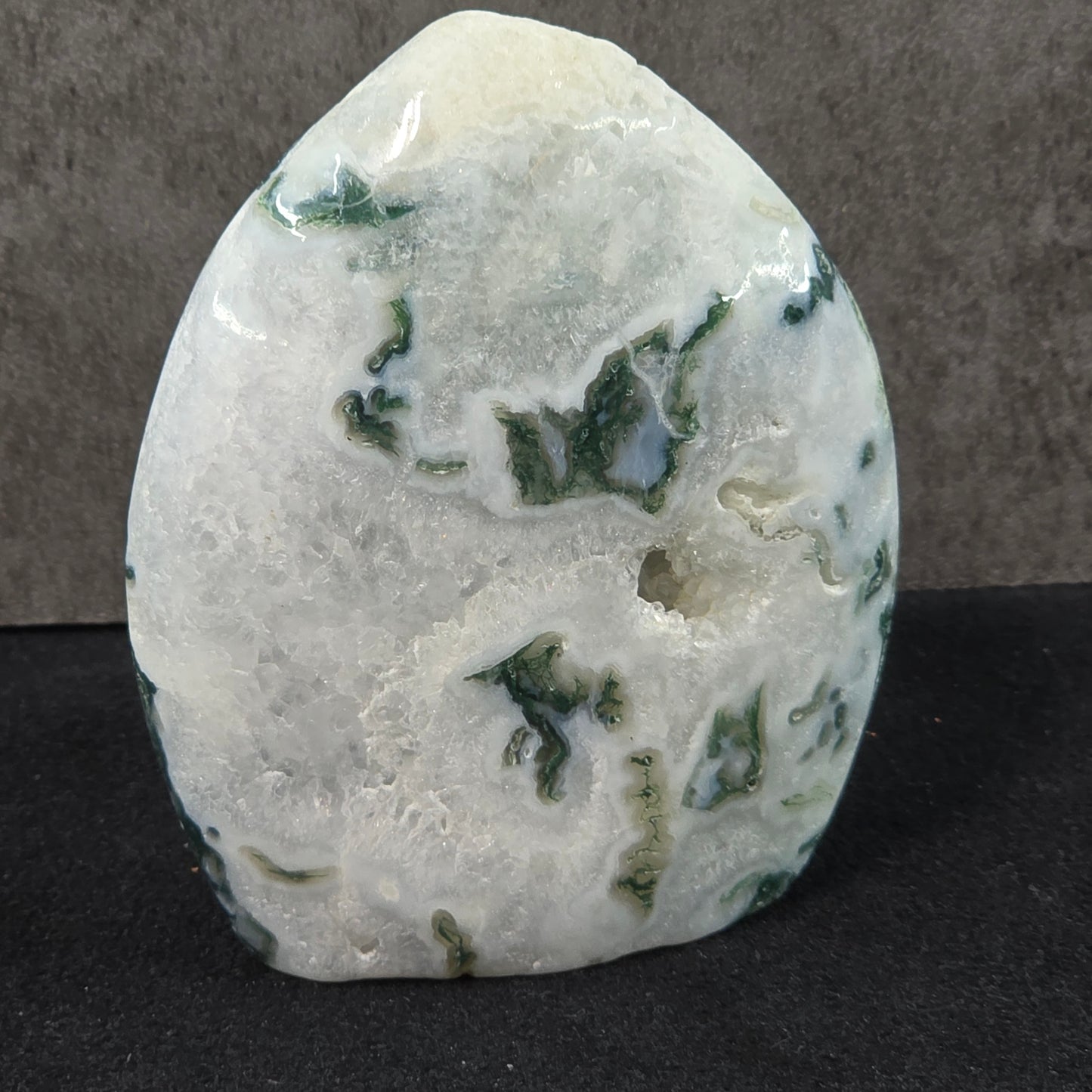 Moss Agate Flame Carving | 2116