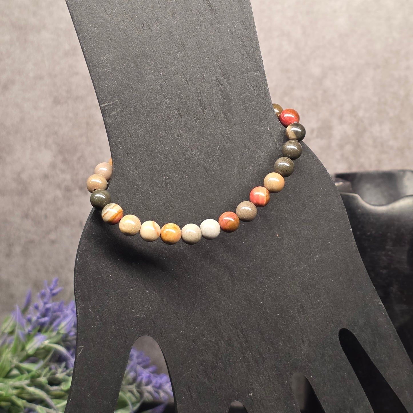 Polychrome Jasper Bead Bracelet | 2809