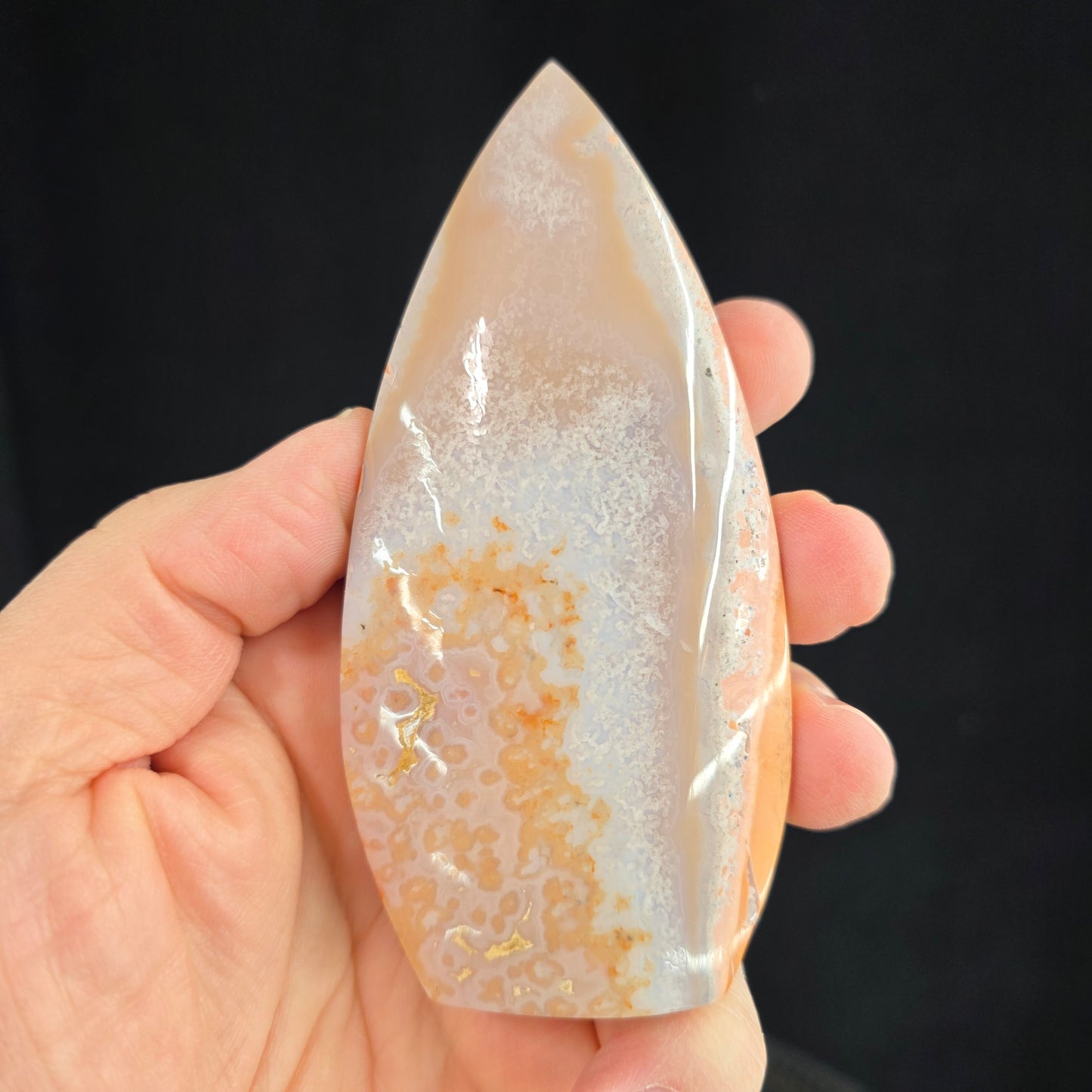 Cotton Candy Agate Flame Carving | 1895