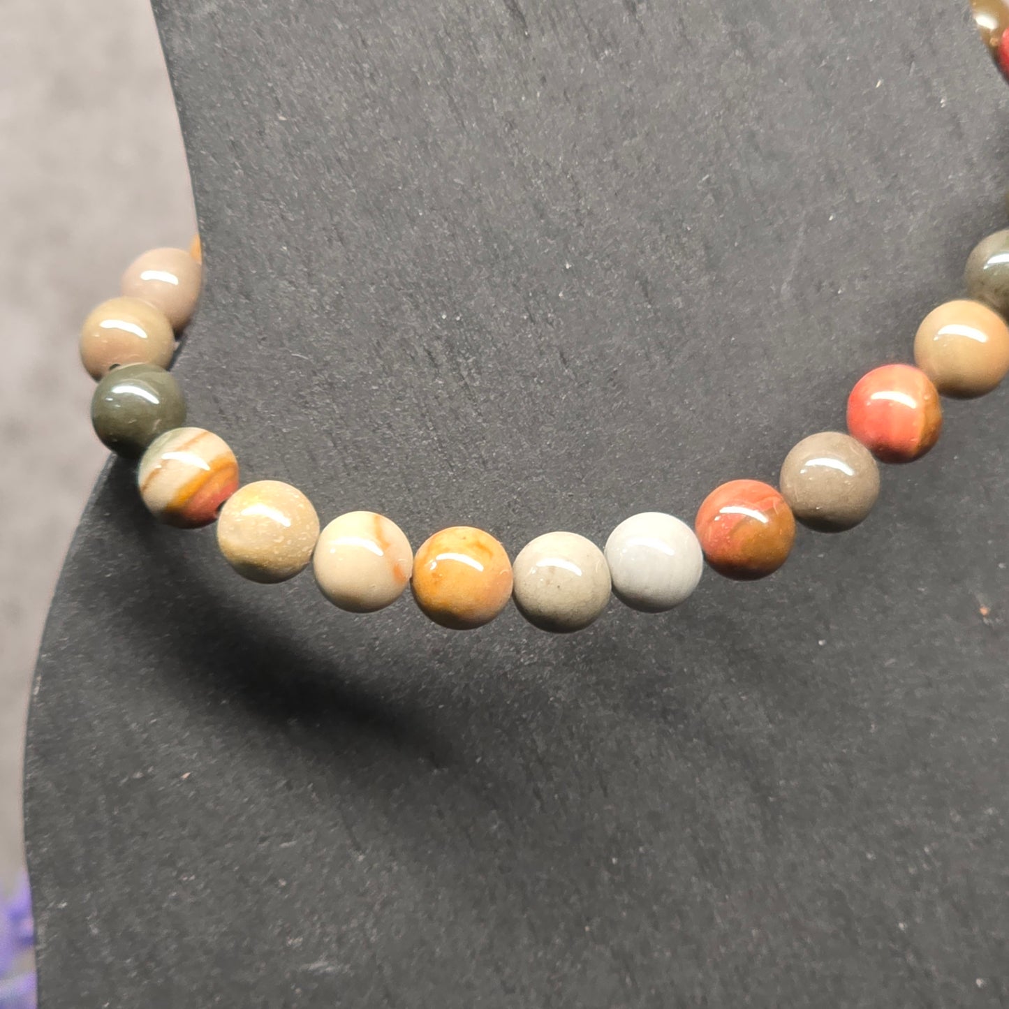 Polychrome Jasper Bead Bracelet | 2809