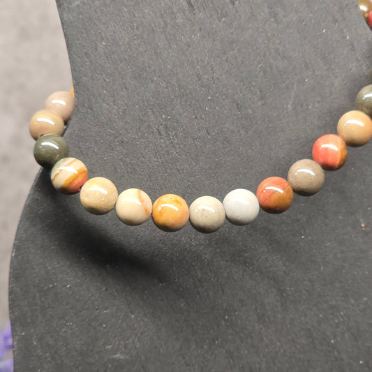 Polychrome Jasper Bead Bracelet | 2809