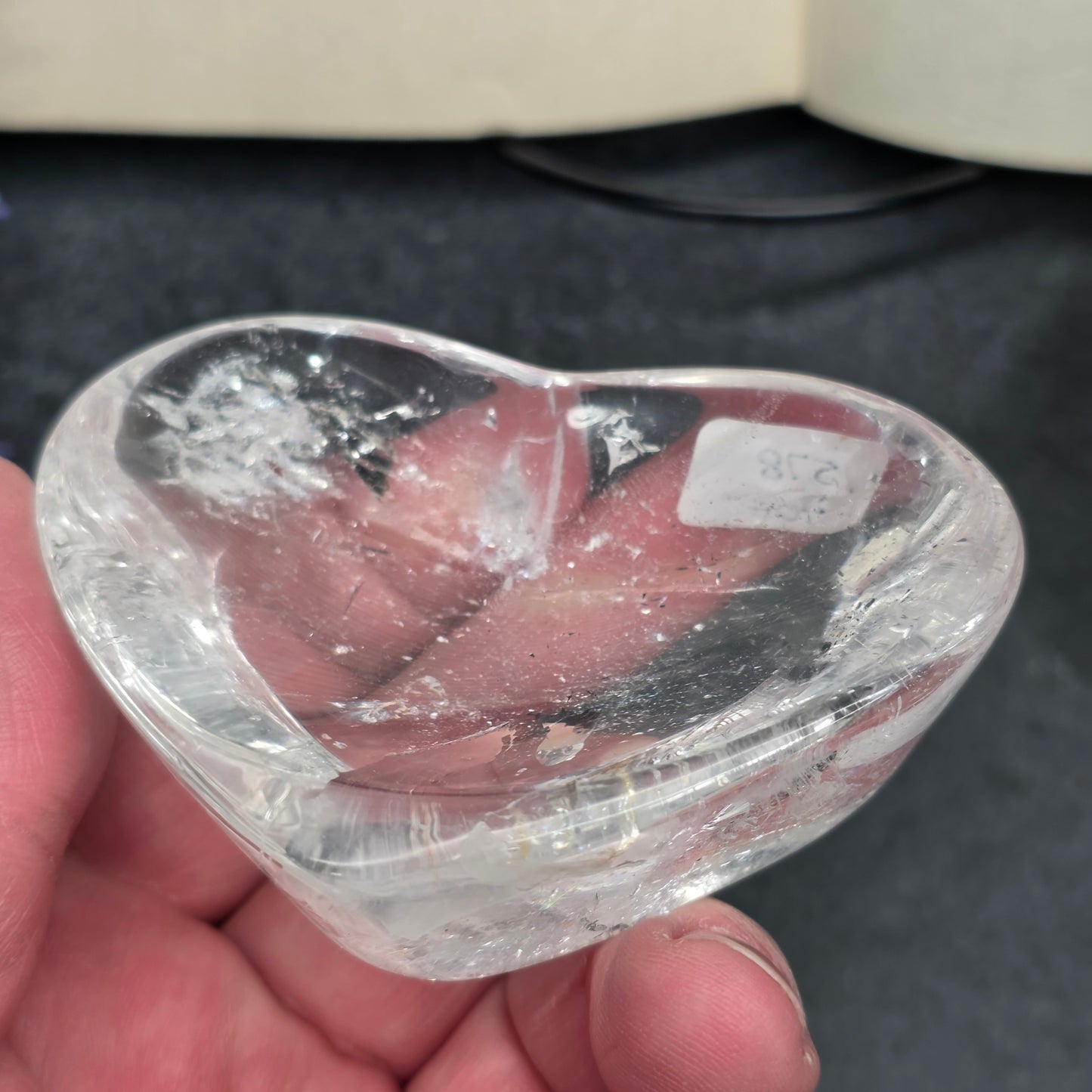 Clear Quartz Heart Bowl Carving | 1578
