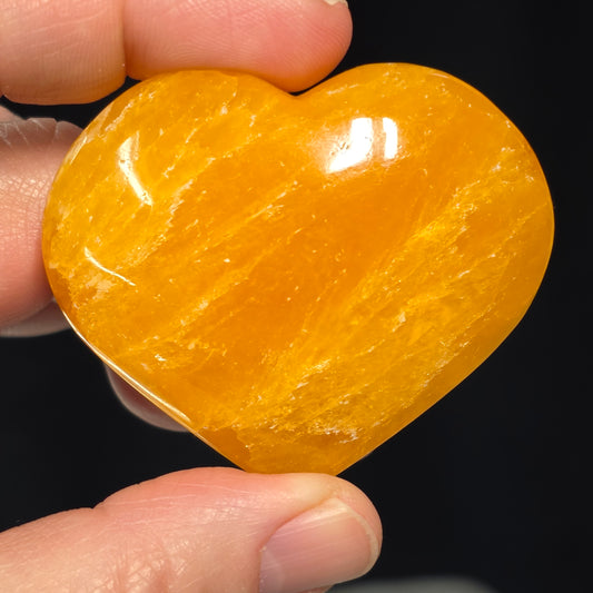 Mango Calcite Heart Carving | 1148