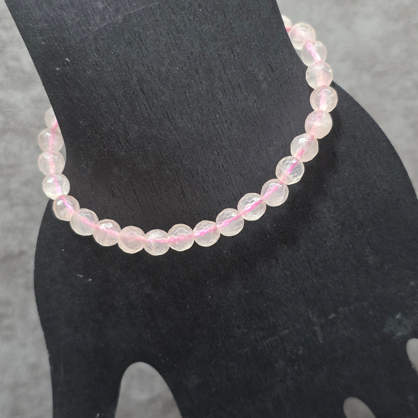 Rose Quartz Bead Bracelet - Faceted | 3338