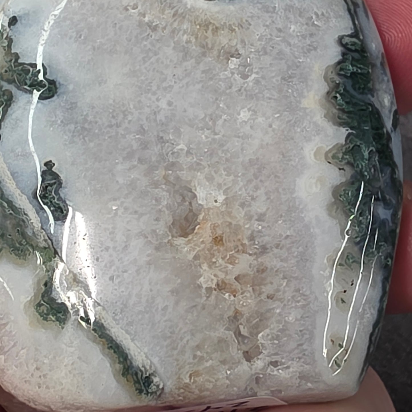 Moss Agate Flame Carving | 2113