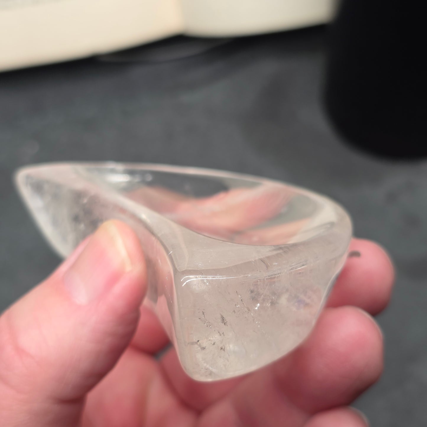 Clear Quartz Moon Bowl Carving | 1583