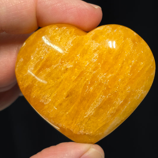 Mango Calcite Heart Carving | 1136