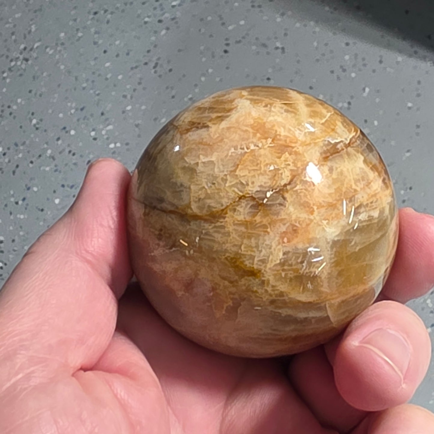 Peach Moonstone Palmstone | 2289