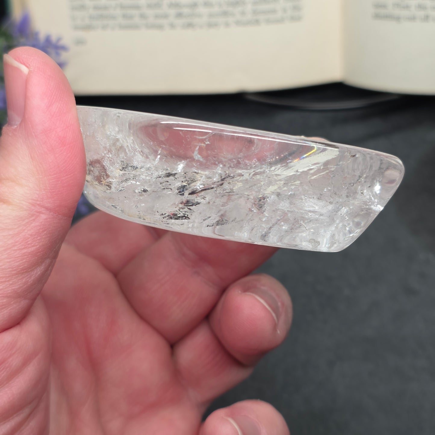 Clear Quartz Moon Bowl Carving | 1581