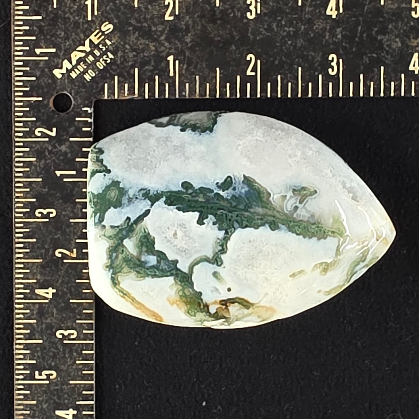 Moss Agate Flame Carving | 2113