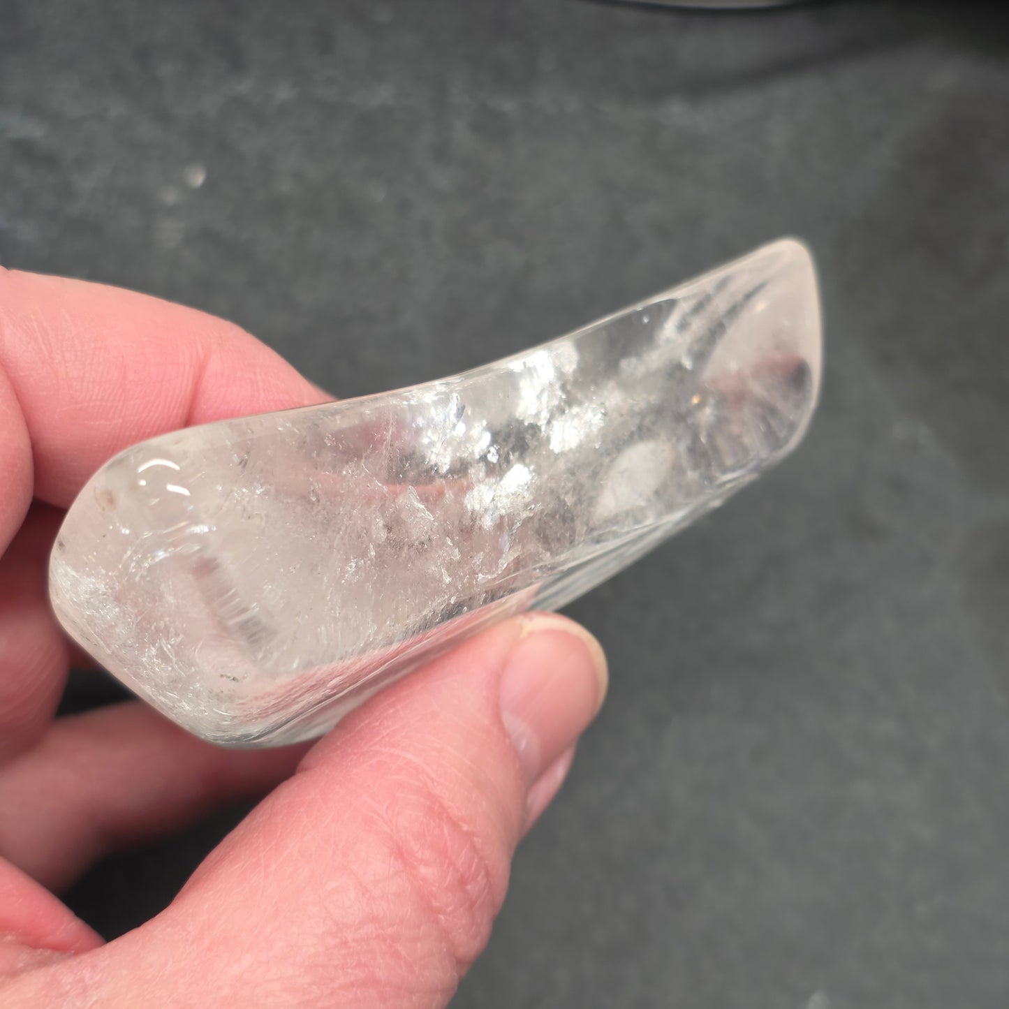Clear Quartz Moon Bowl Carving | 1582