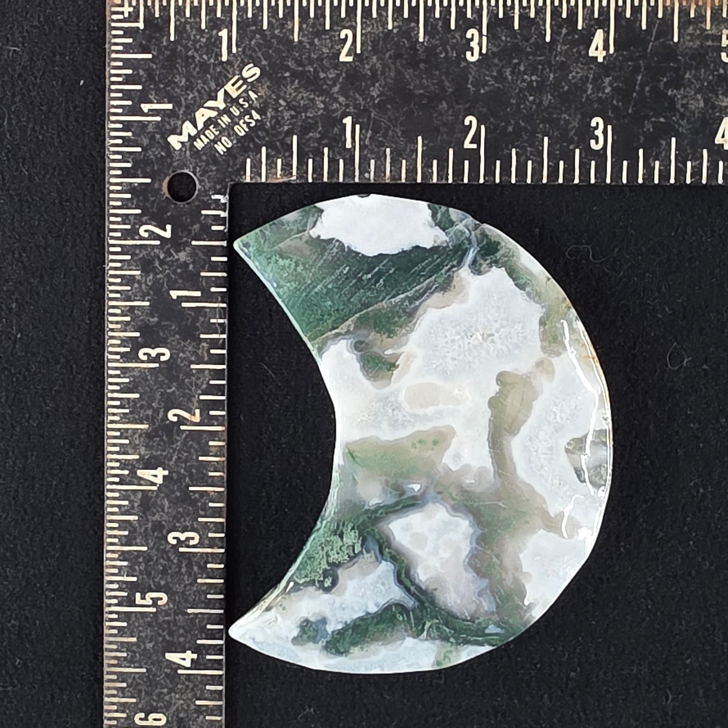 Moss Agate Moon Carving | 1937
