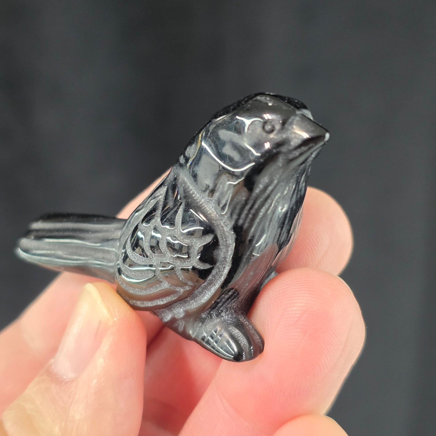Black Obsidian Bird Carving | 1093