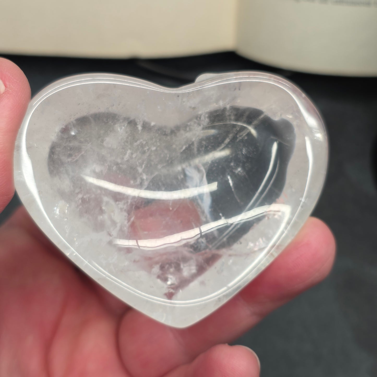 Clear Quartz Heart Bowl Carving | 1580