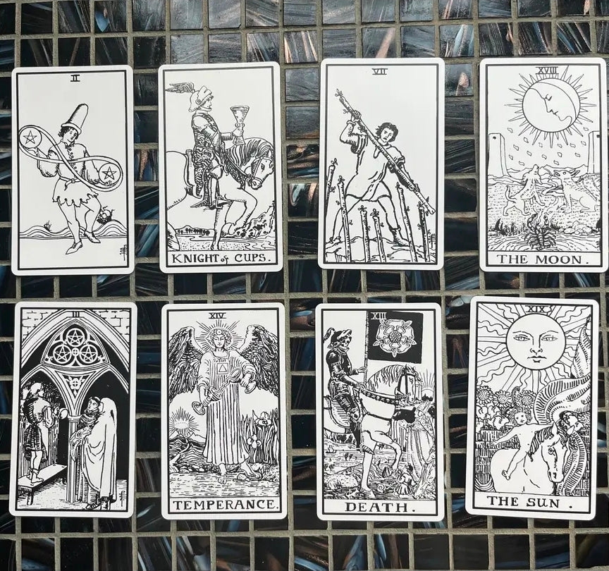 Pixie's Line Art Tarot & 100 Page Guide | Linen Finish (NEW-SEALED) | 3653