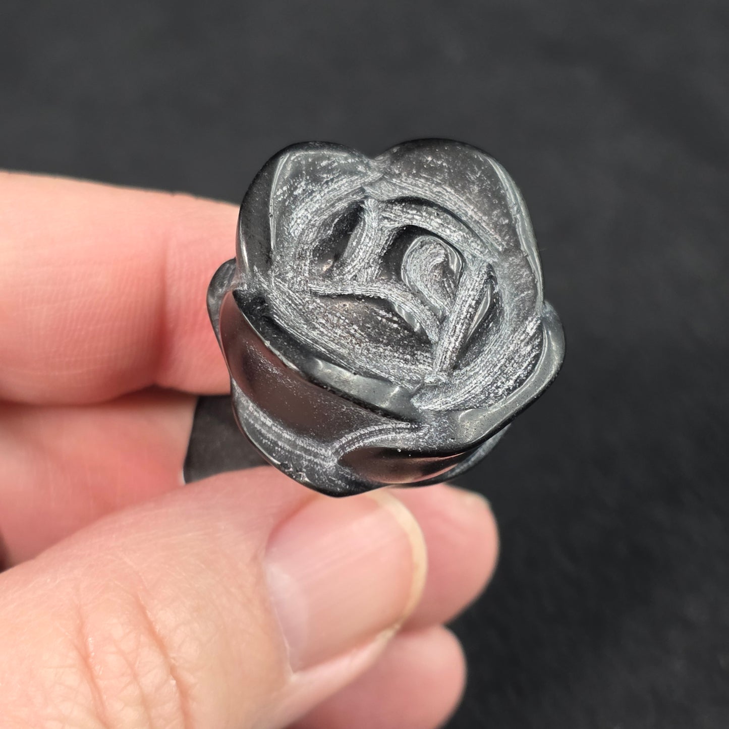 Black Obsidian Rose Carving | 1070