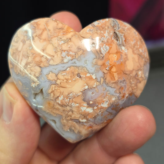 Cotton Candy Agate Heart Carving | 2011