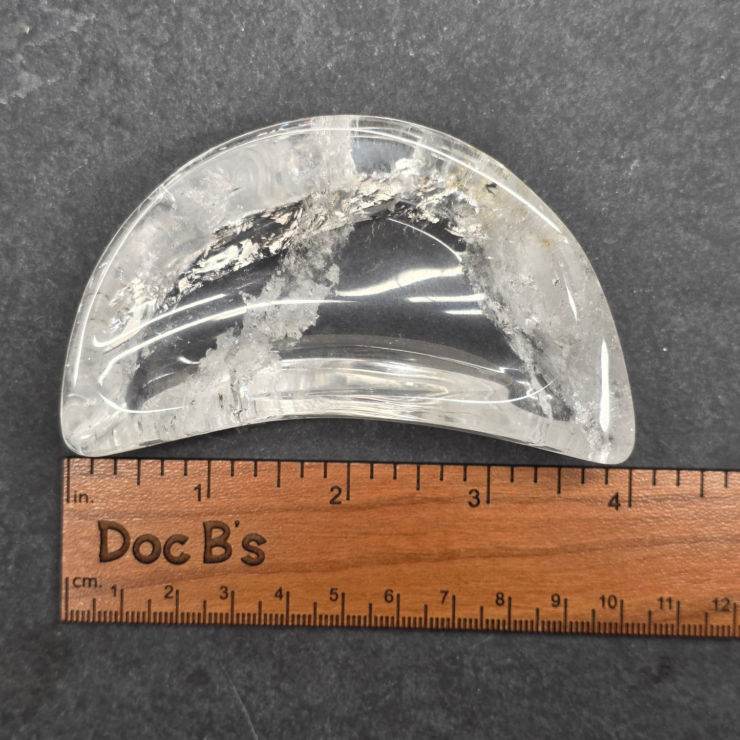 Clear Quartz Moon Bowl Carving | 1581
