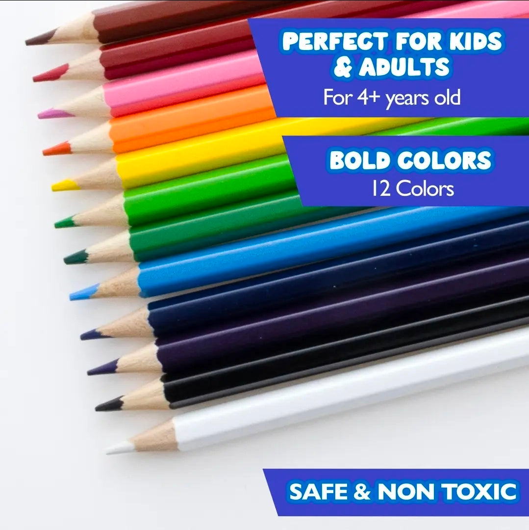 Colored Pencils, 12 Colors, Pre-Sharpened (NEW-SEALED) | 3636