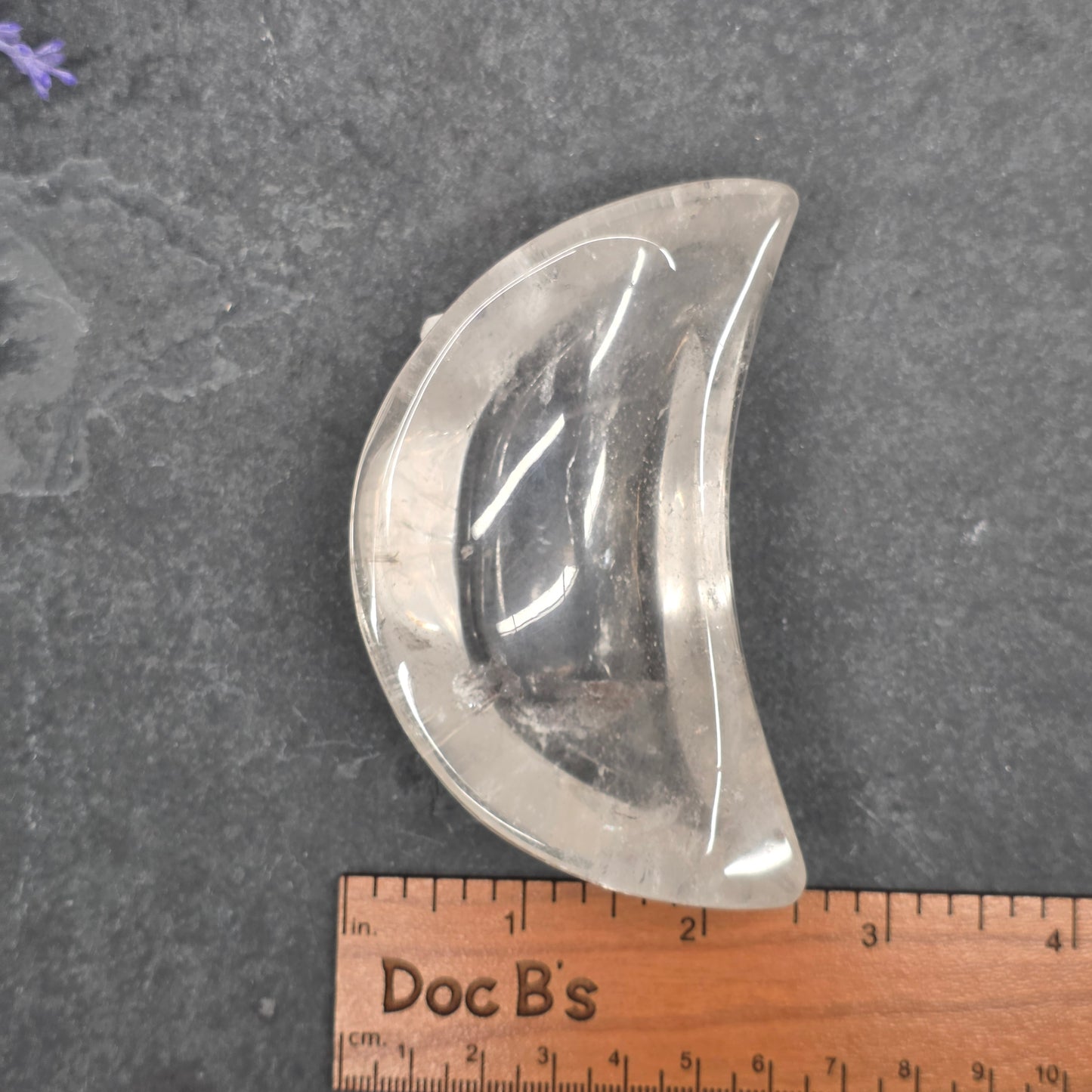 Clear Quartz Moon Bowl Carving | 1583