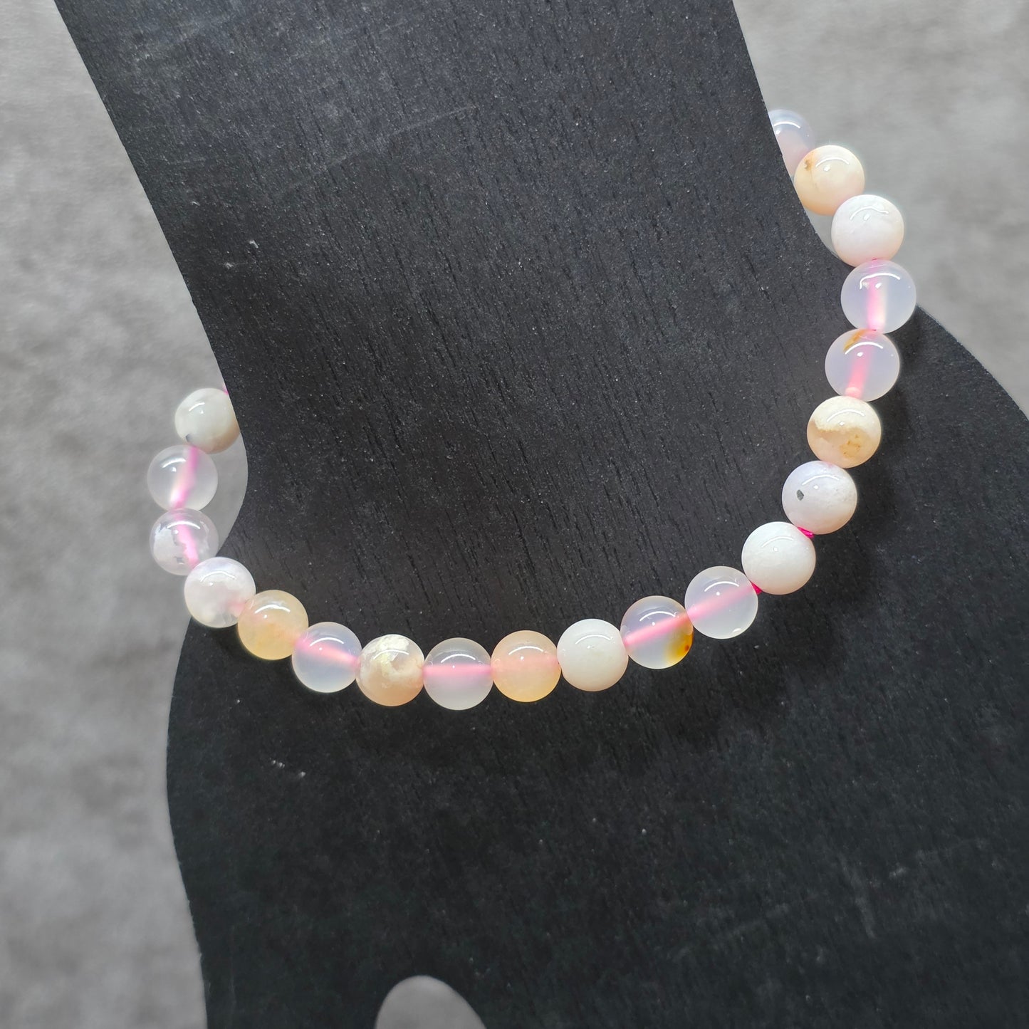 Flower Agate Bead Bracelet | 3334
