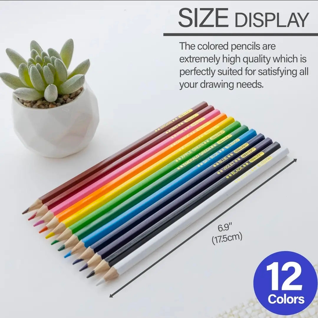 Colored Pencils, 12 Colors, Pre-Sharpened (NEW-SEALED) | 3636