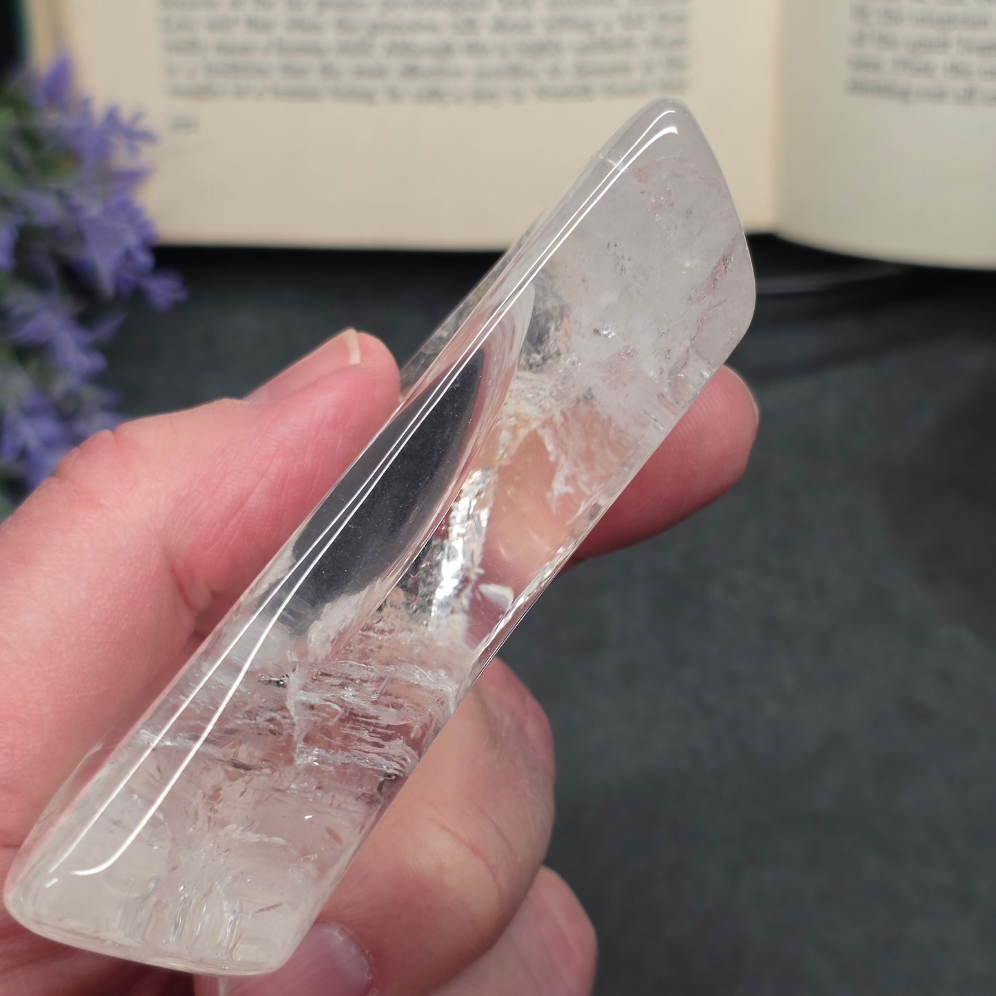 Clear Quartz Moon Bowl Carving | 1581