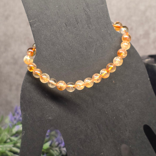 Citrine Bead Bracelet 6.25"-16cm | 3053