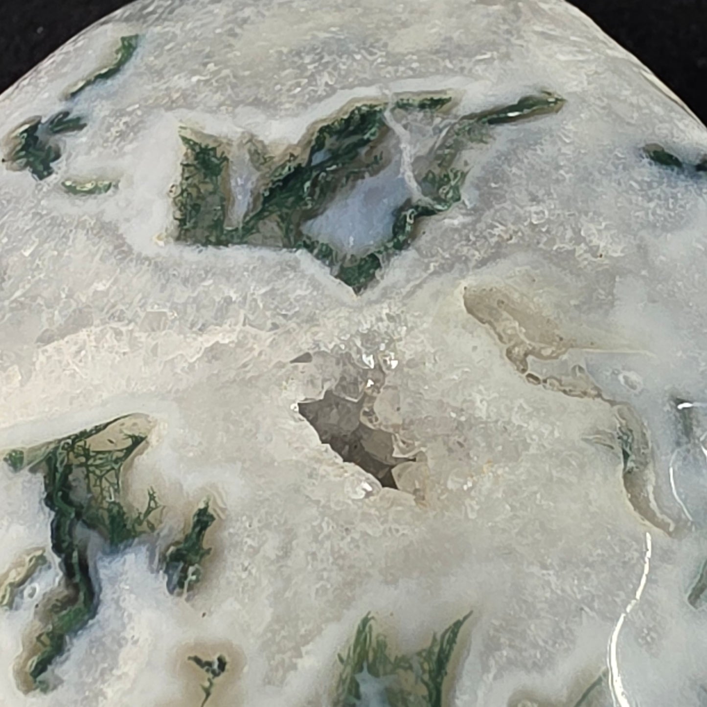 Moss Agate Flame Carving | 2116