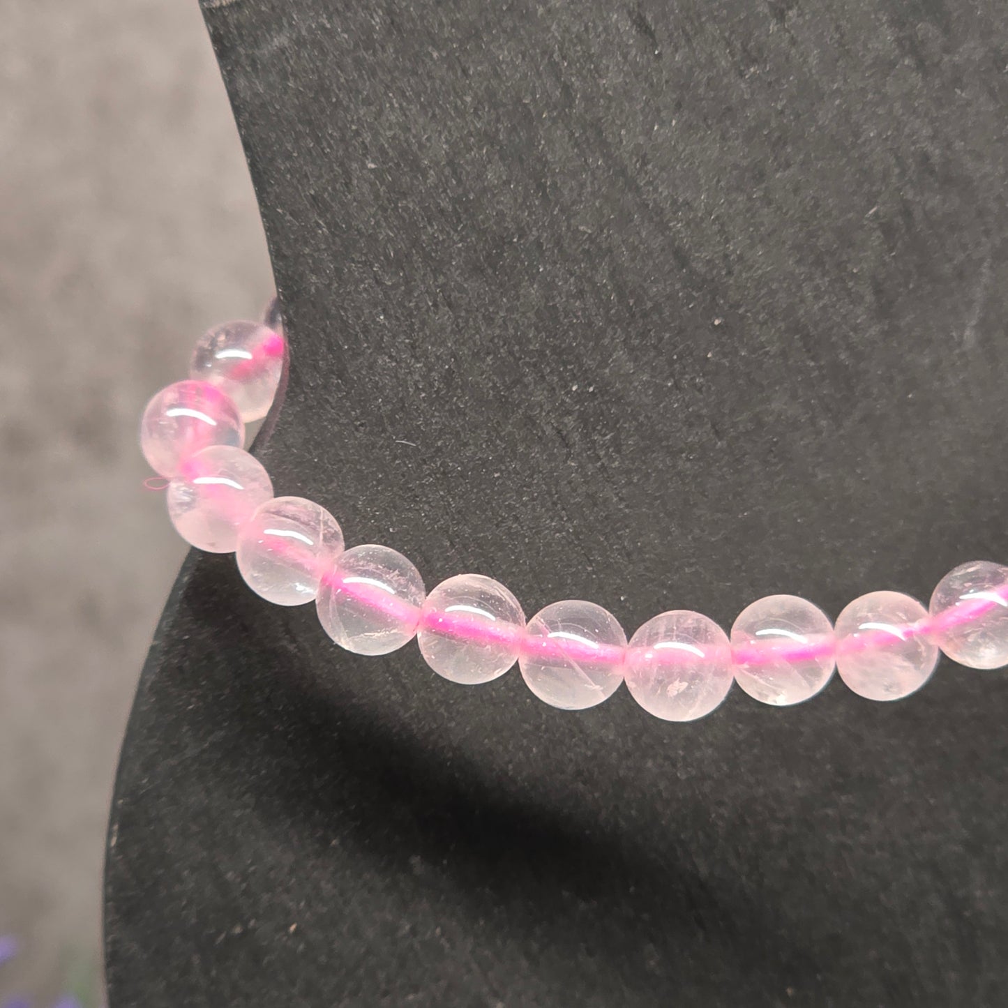 Ice Rose Quartz Bead Bracelet 6.25"-16cm | 3051