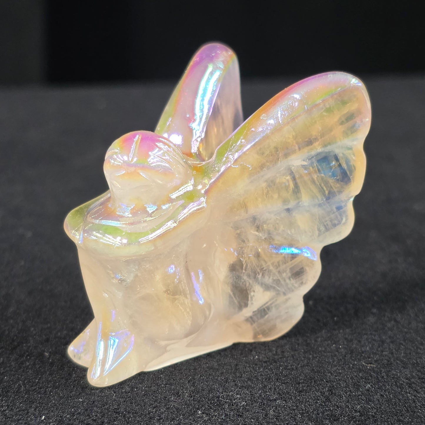 Rose Quartz Aura Fairy Carving | 2965