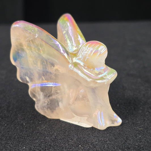 Rose Quartz Aura Fairy Carving | 2965