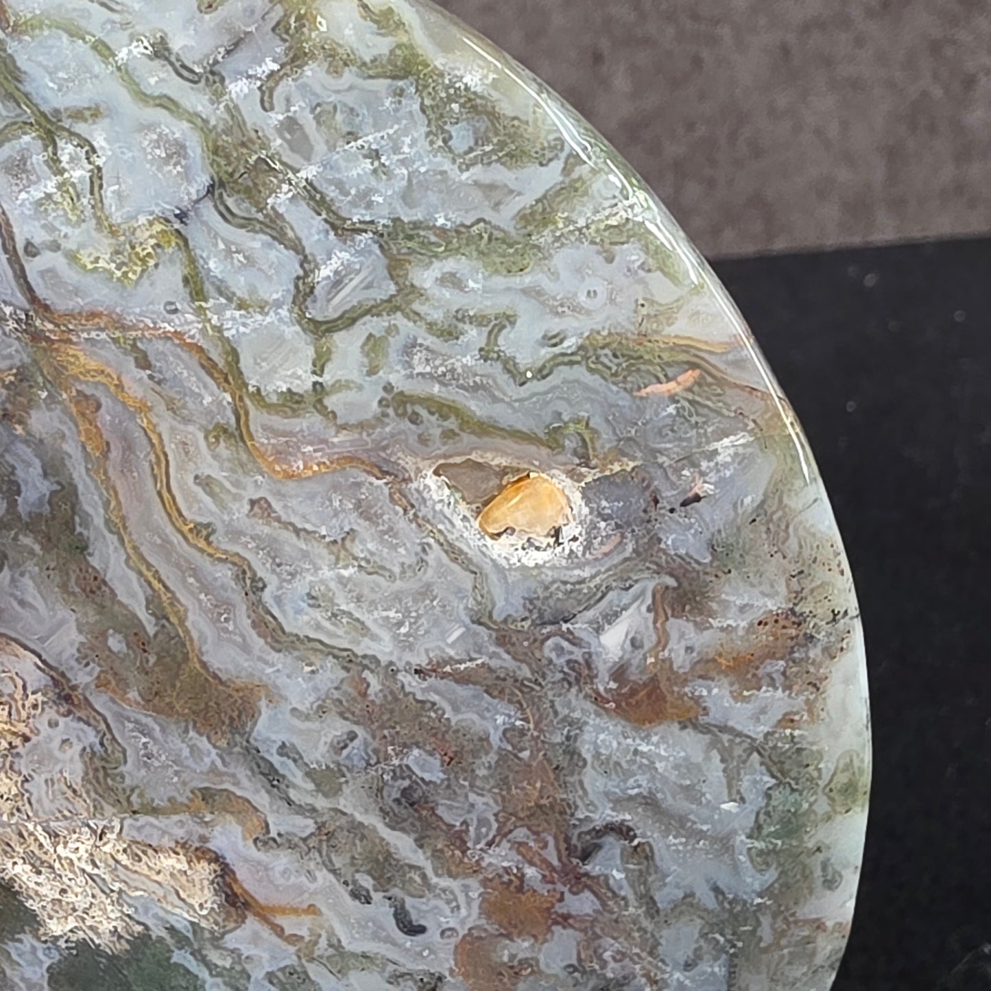 Moss Agate Moon Carving | 1932