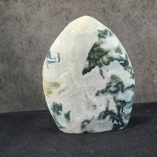 Moss Agate Flame Carving | 2116