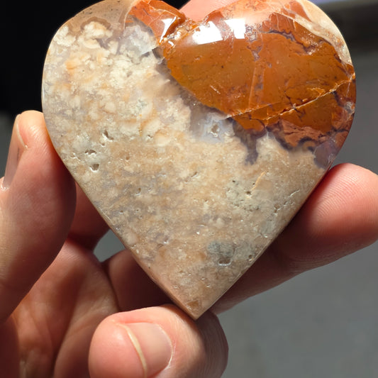 Cotton Candy Agate Heart Carving | 2028